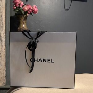 Chanel White Box with Black Ribbon